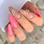 Manicure Wearable Nails Pink Nails Dot Ink Gold Foil Nail Art Stickers White Flower Nail Stickers Removable Nail - Korvel