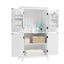 Bathroom floor storage cabinet, bathroom storage unit, 4-door independent cabinet, adjustable shelf, adaptive shelf, white - Korvel