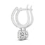 Cushion Shape Halo Style Diamond Drop Earrings in 14k White Gold