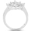Bague en saphir blanc véritable de 1,08 carat en argent sterling .925