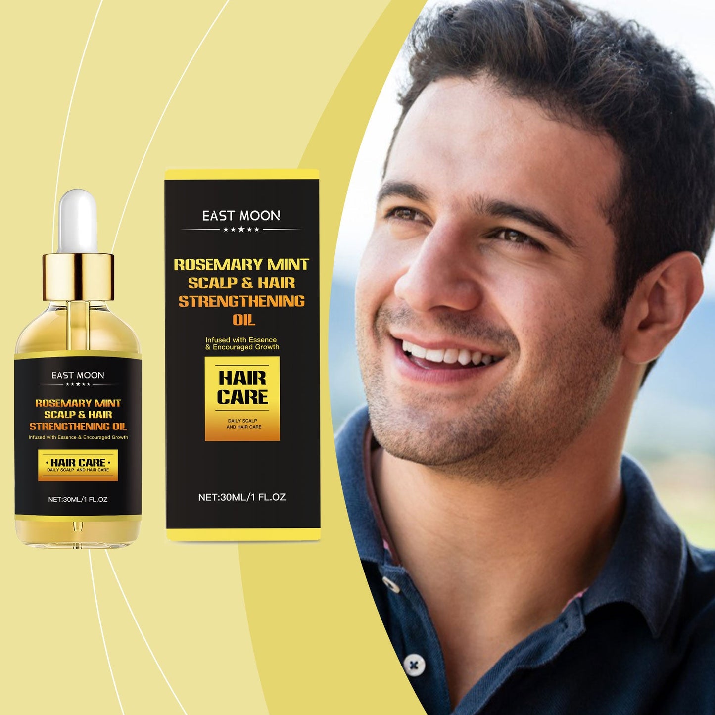 Men's Hair Care Essential Oil, Wave Hair Oil Clean, Plump And Smooth Hair - Korvel