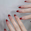 European and American style red French manicure, simple and atmospheric, removable finished wearable nails, fake nail pieces - Korvel
