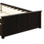 Platform Bed with Twin Size Trundle, Twin Size Frame, Espresso - Korvel