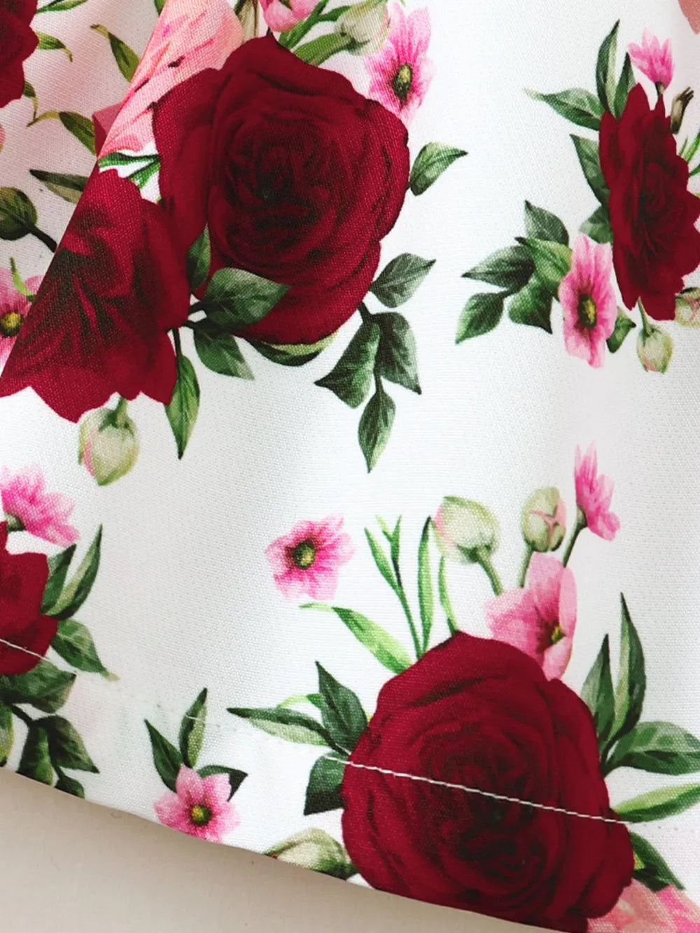 Robe à manches volantées à col rond floral Frill