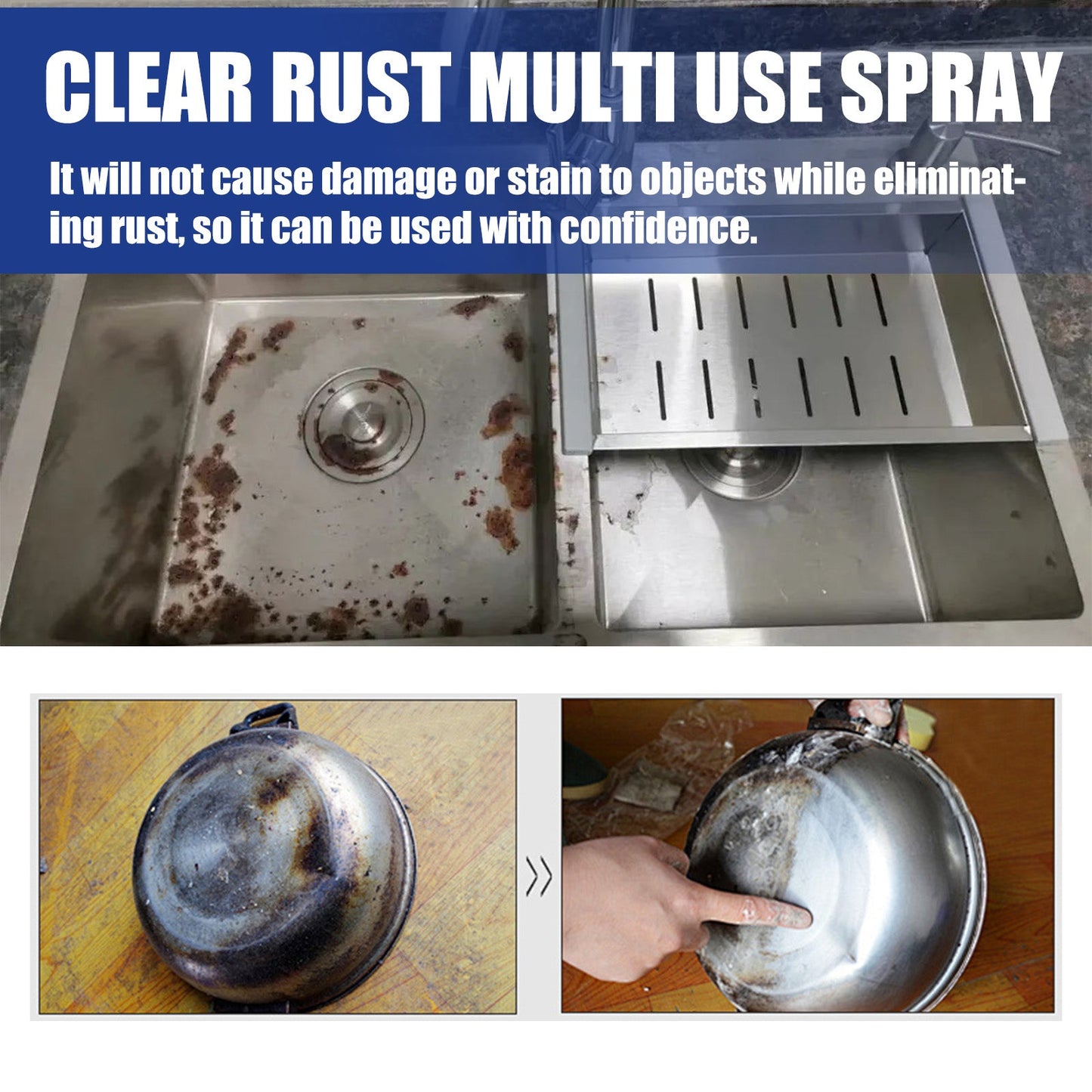 Spray Multiusos Clear Rust para Mantenimiento de Vehículos