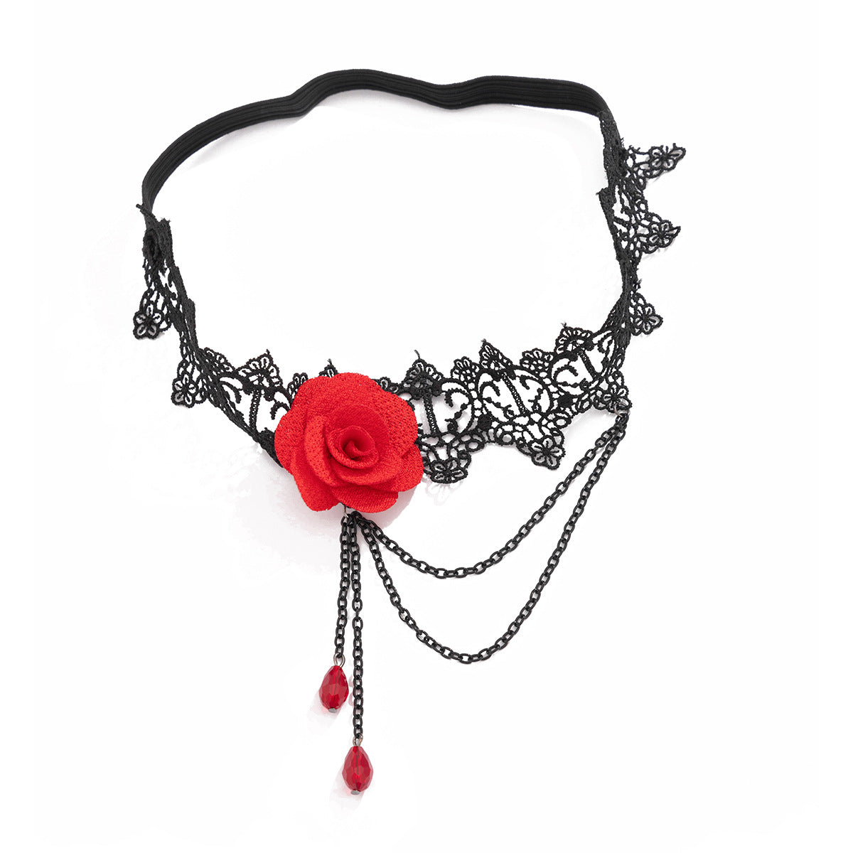 Elegant Red Rose Lace Leg Chain - Stylish Accessory