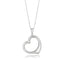 Pendentif en Or Blanc 14k en Forme de Cœur Flottant