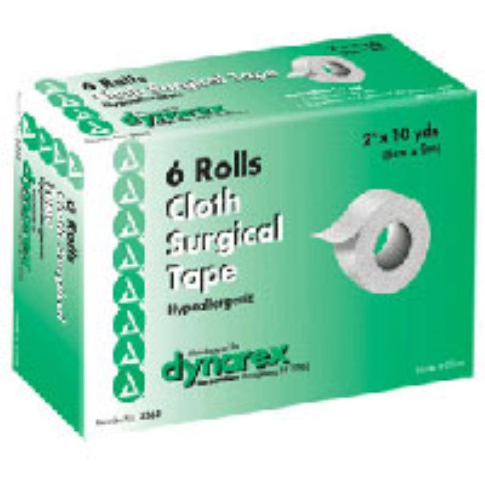 Ruban adhésif chirurgical en tissu Dynarex 2" x 10 YD - Pack de 6 rouleaux