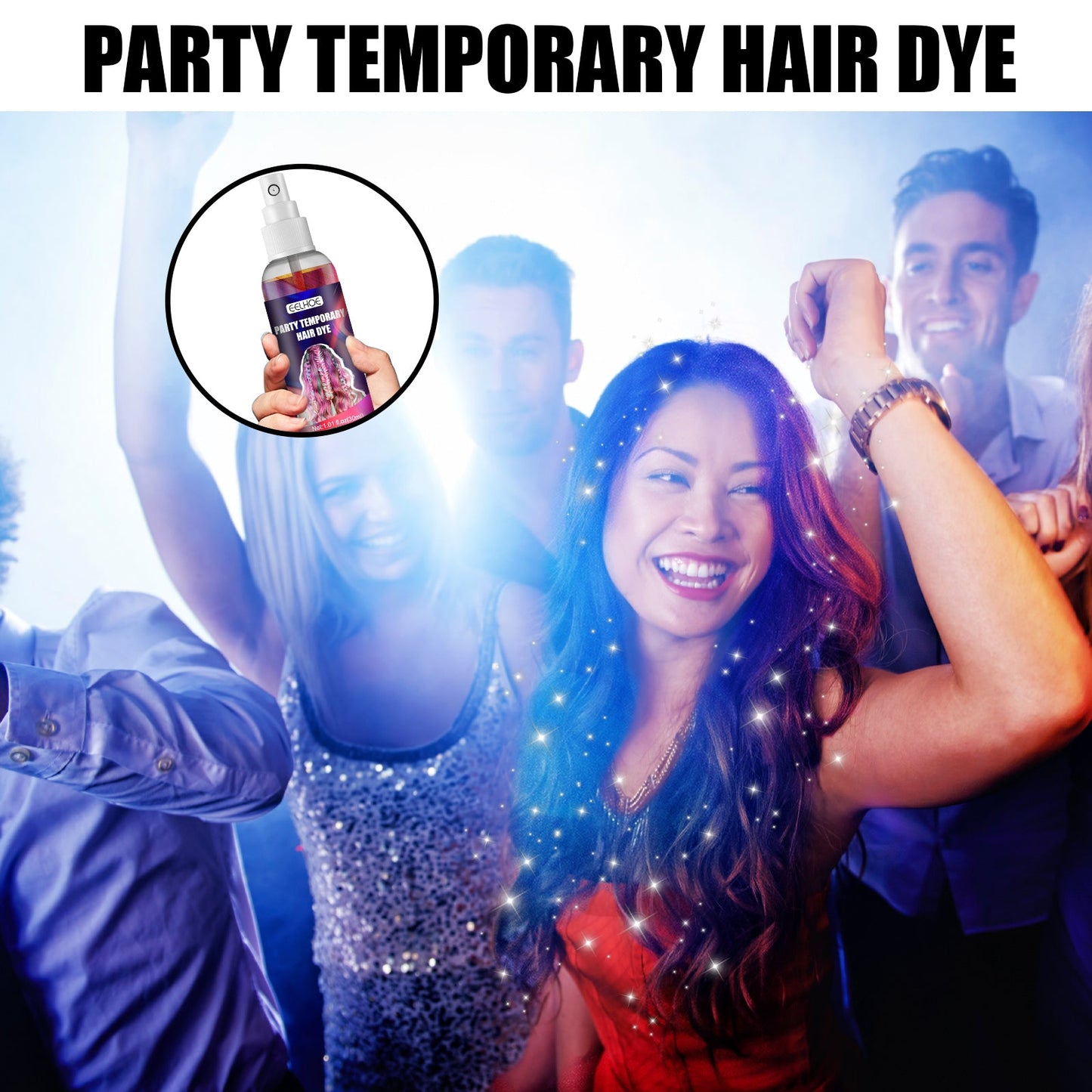 Party Temporary Hair Dye, Disposable Party Glitter Hair Color Fast And Easy Color Without Damaging Hair - Korvel