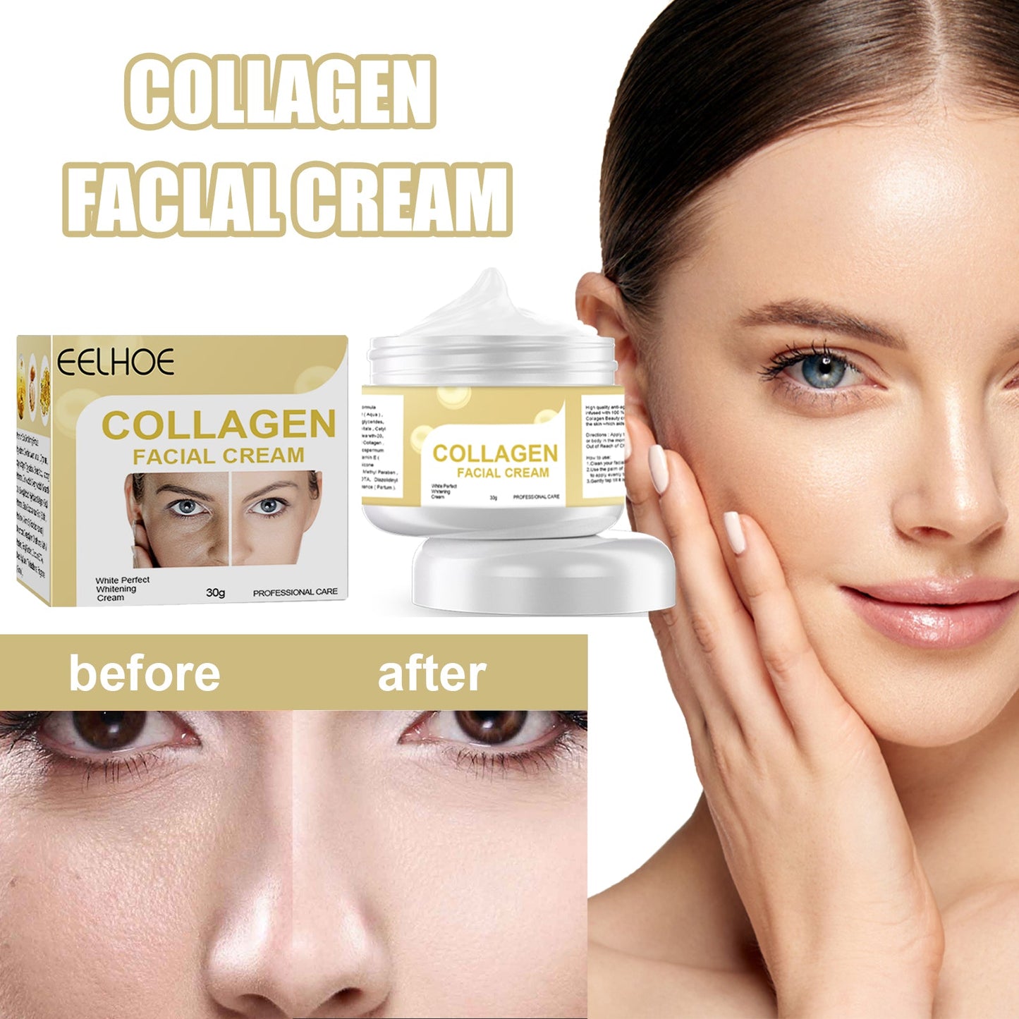 Collagen Cream, Brightening Moisturizing Facial Skin And Smoothing Fine Lines Cream - Korvel