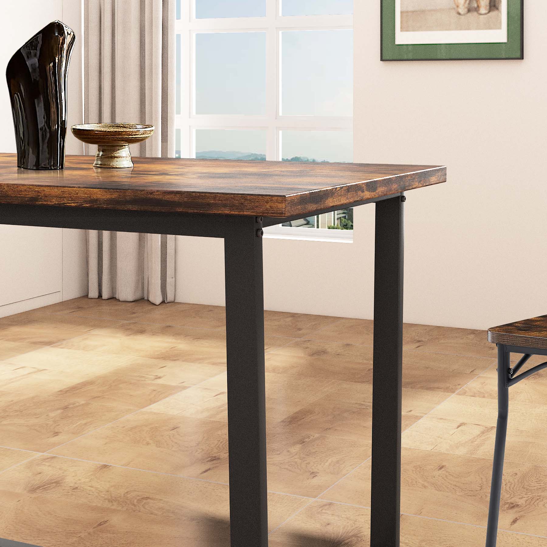 7 Pieces Dining Set 7-Piece Kitchen Table Set Perfect for Kitchen Breakfast Nook Living Room Occasions - Korvel