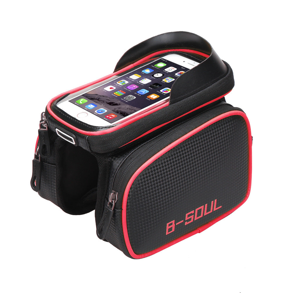B-SOUL Bicycle Bag Front Beam Bag Waterproof Mountain Bike Saddle Bag Mobile Phone Bag Upper Tube Bag Riding Bag Accessories - Korvel