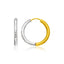 14k Two-Tone Gold Hinge Hammered Hoop Earrings