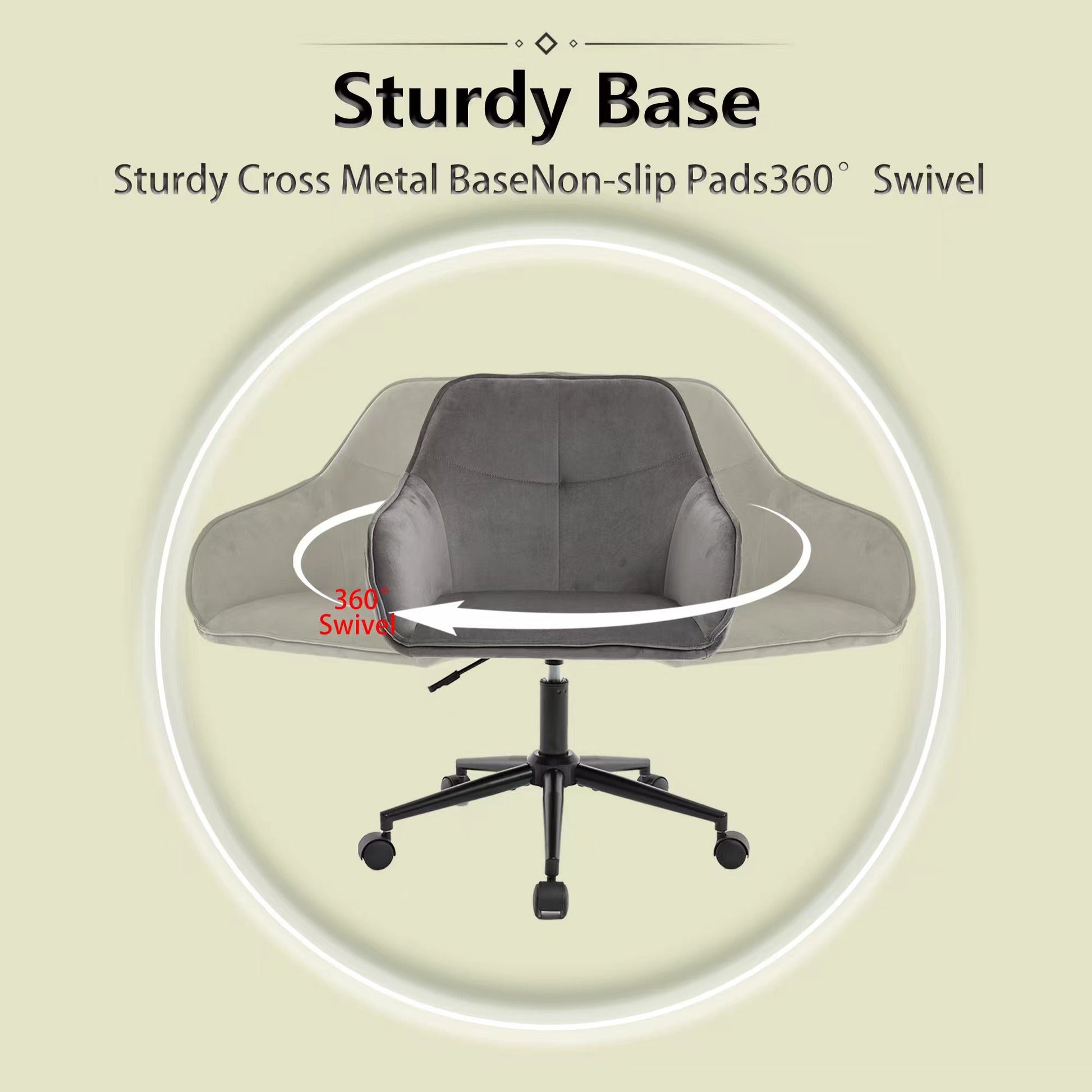 Velvet Office Desk Chair, Modern Home Desk Chair with Wheels , Vanity Chairs for Living Room, Bedroom,Study Room - Korvel