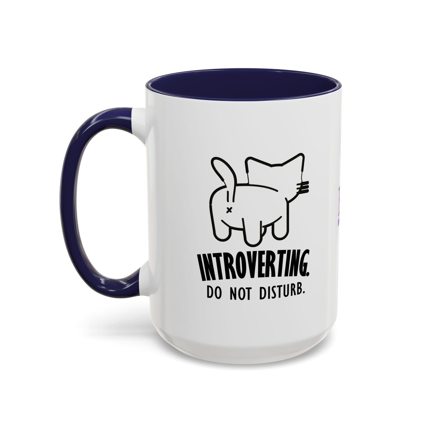 Introvertido. No molestar. Taza de café de gato en dos tonos