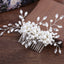 Handmade pearl flower inlaid with diamonds full of diamond comb comb - Korvel