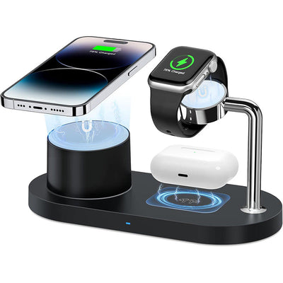 MagSafe magnetic suction three-in-one suitable for Apple mobile phone 15w wireless charging - Korvel