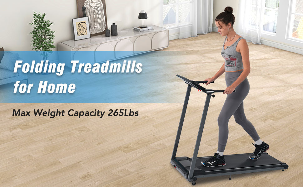 NEW Folding Treadmills Walking Pad Treadmill for Home Office -2.5HP Walking Treadmill With Incline Bluetooth Speaker - Korvel