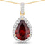 Colgante de 3.29 quilates de rodolita genuina y diamantes blancos en oro amarillo de 14 quilates