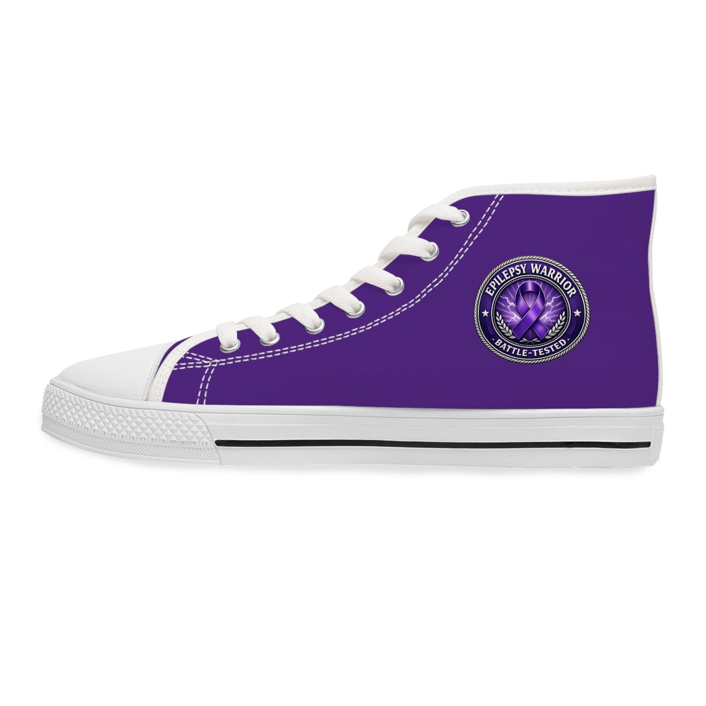 Women’s Purple High-Top Sneakers – Epilepsy Awareness Design