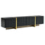 Luxury Fluted TV Stand for TVs Up to 80'', Modern Entertainment Center with Storage Cabinets & Drawers Black - Korvel