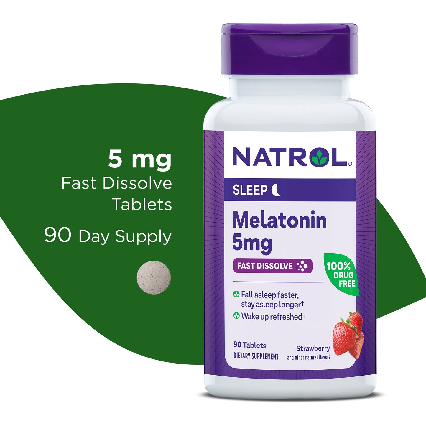 Natrol Mélatonine Végétarienne 5 Mg Extra Fort - 90 Comprimés