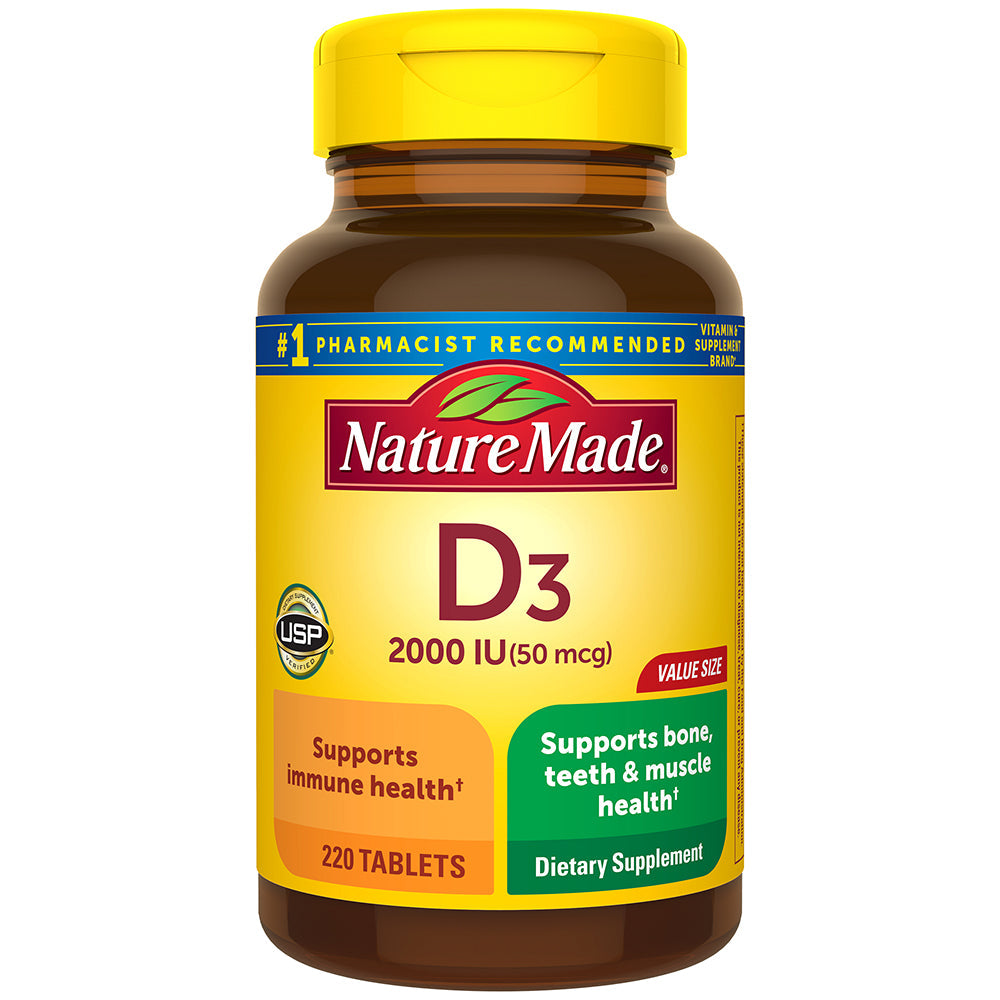Nature Made Vitamine D3, 50 Mcg, Tablettes Taille Économique