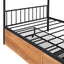 Twin Size Metal House Bed with Two Drawers - Black