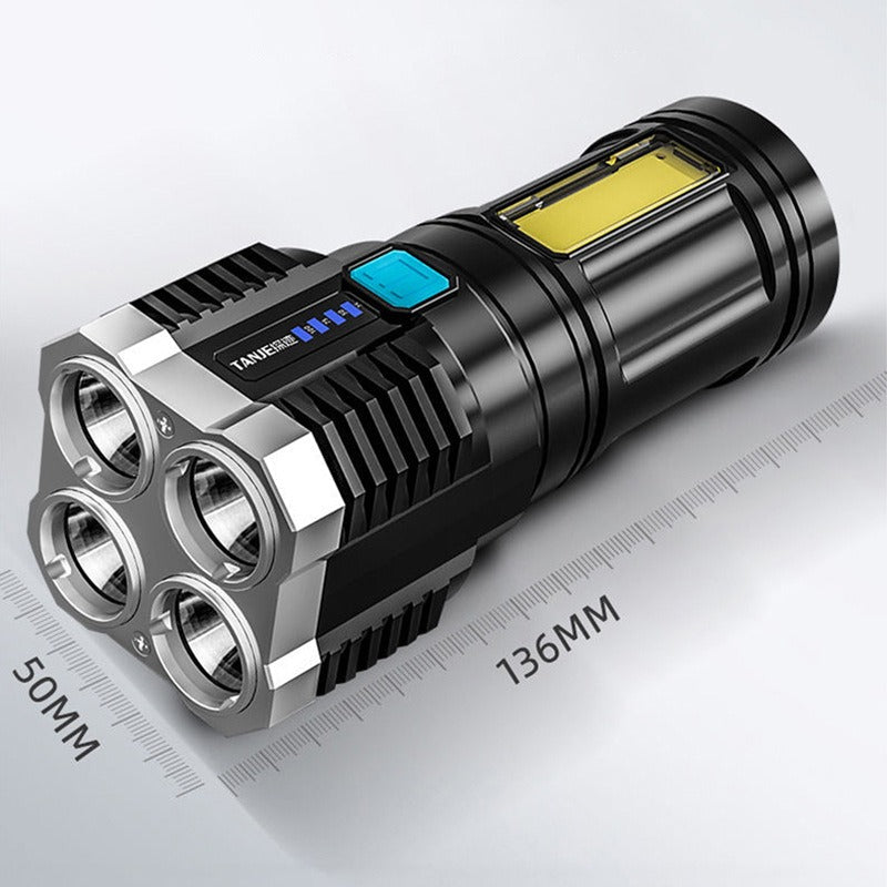 5 Led Flashlight Strong Light Outdoor Portable Cob Side Light Work Light USB Rechargeable Led Flashlight - Korvel
