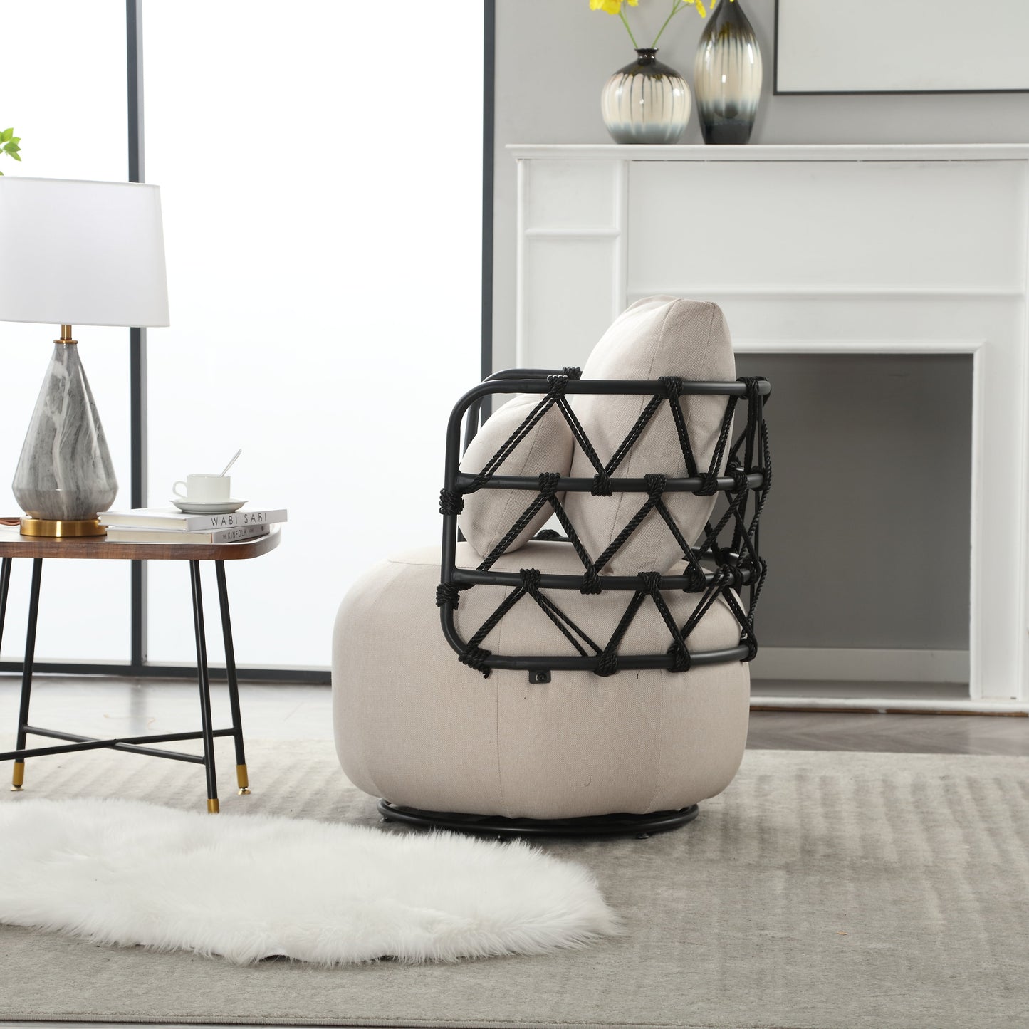 Silla de sala de estar tapizada y con botones COOLMORE