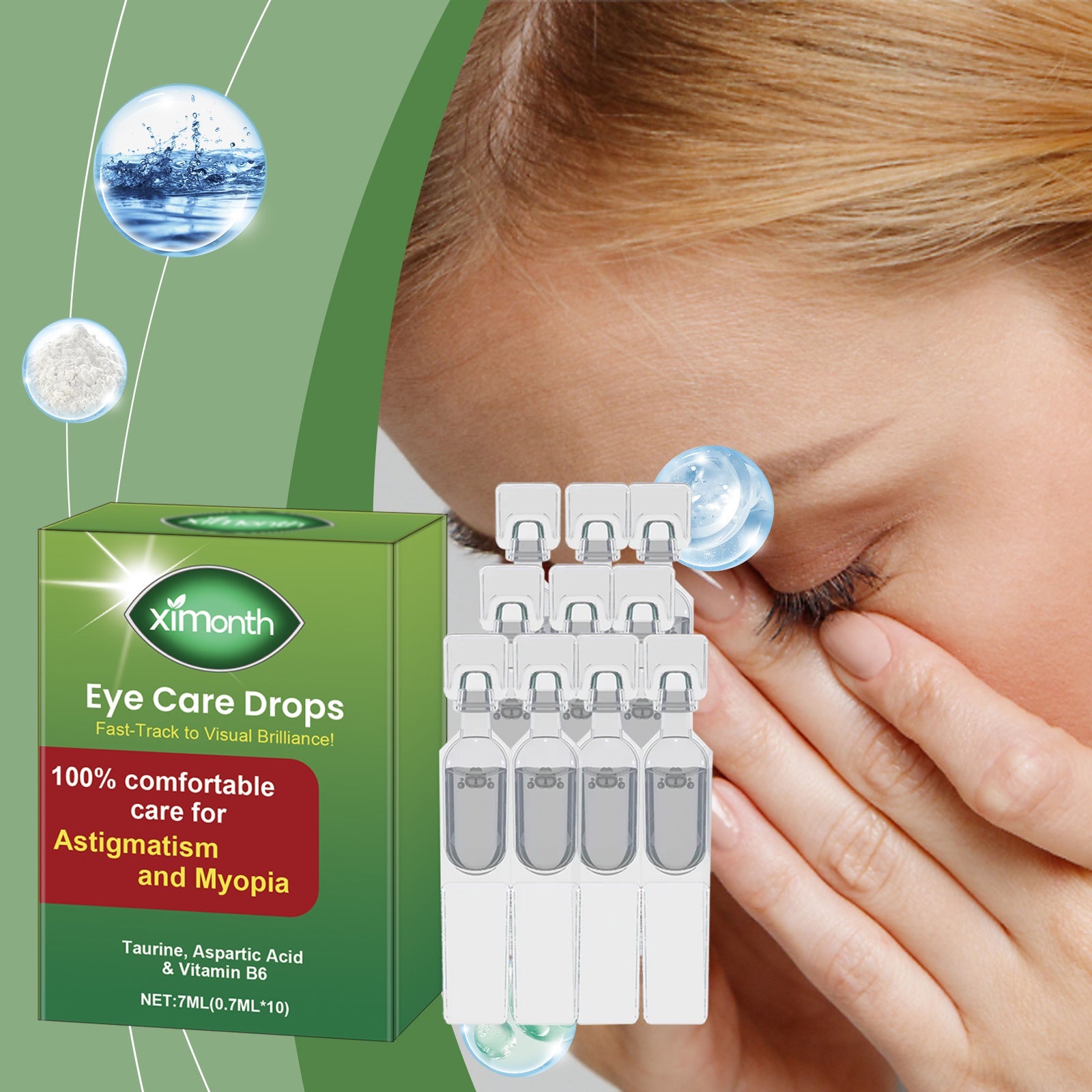 Eye Care Drops Hydrating Moisturizing Gentle Moisturizing Soothing Eye Skin Care Drops - Korvel