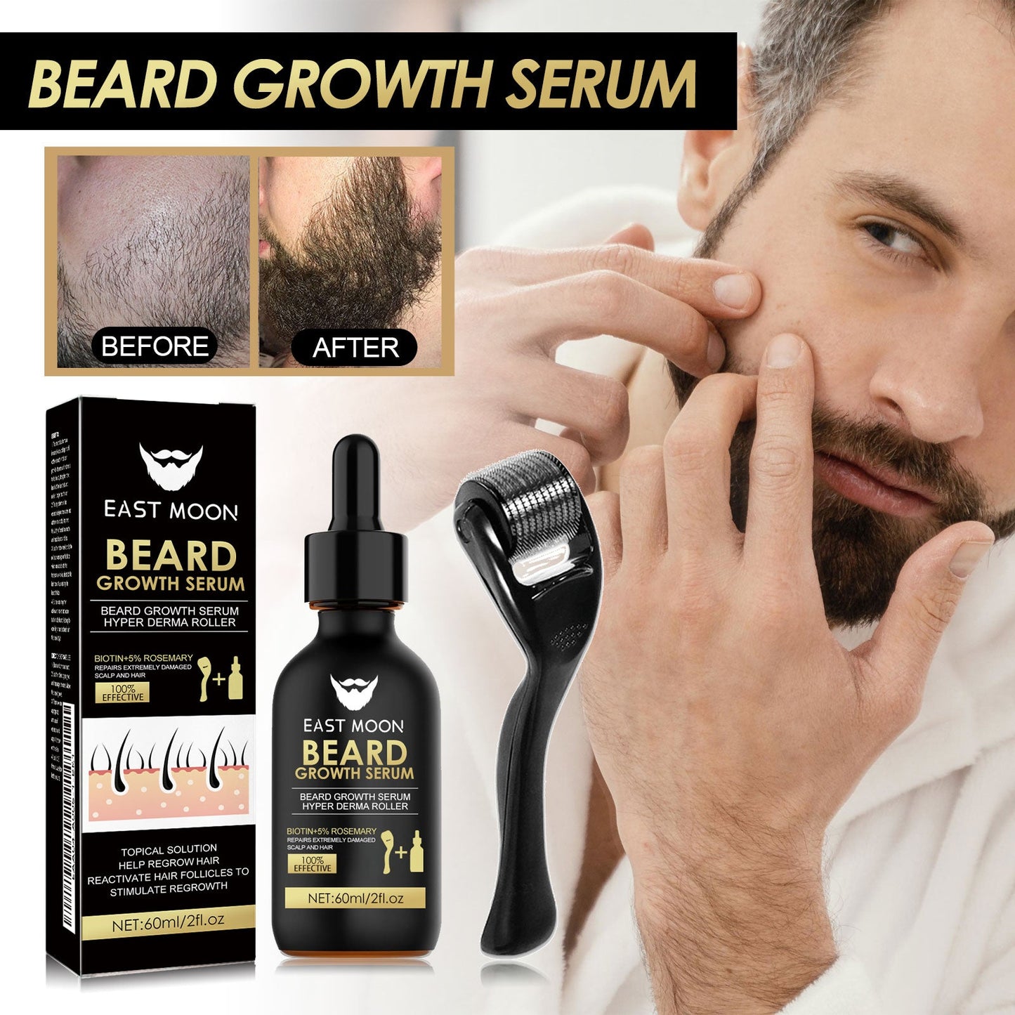Facial Care Essence Set Men's Facial Care Hair Nourishing Beard Care - Korvel