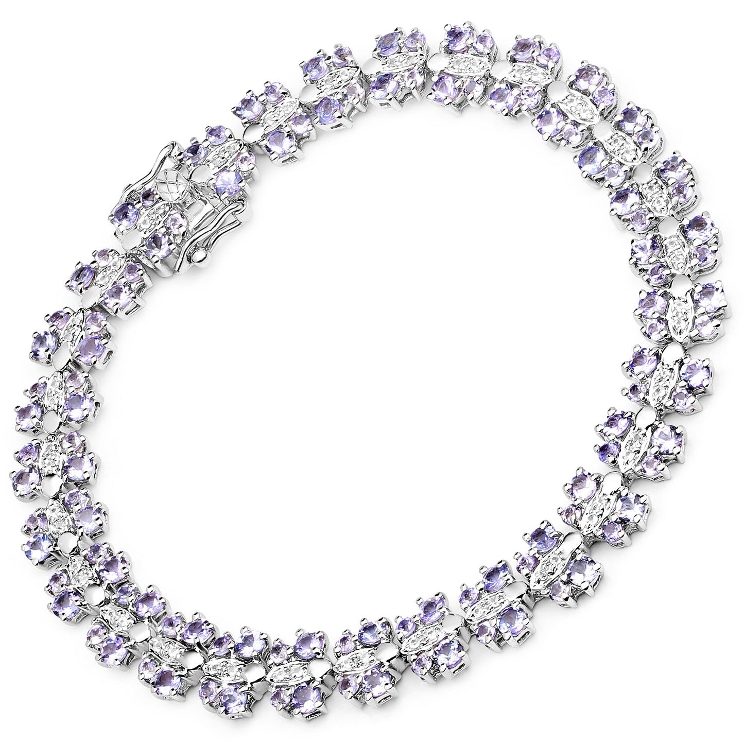 Bracelet en Tanzanite et Saphir Blanc de 7,02 Carats