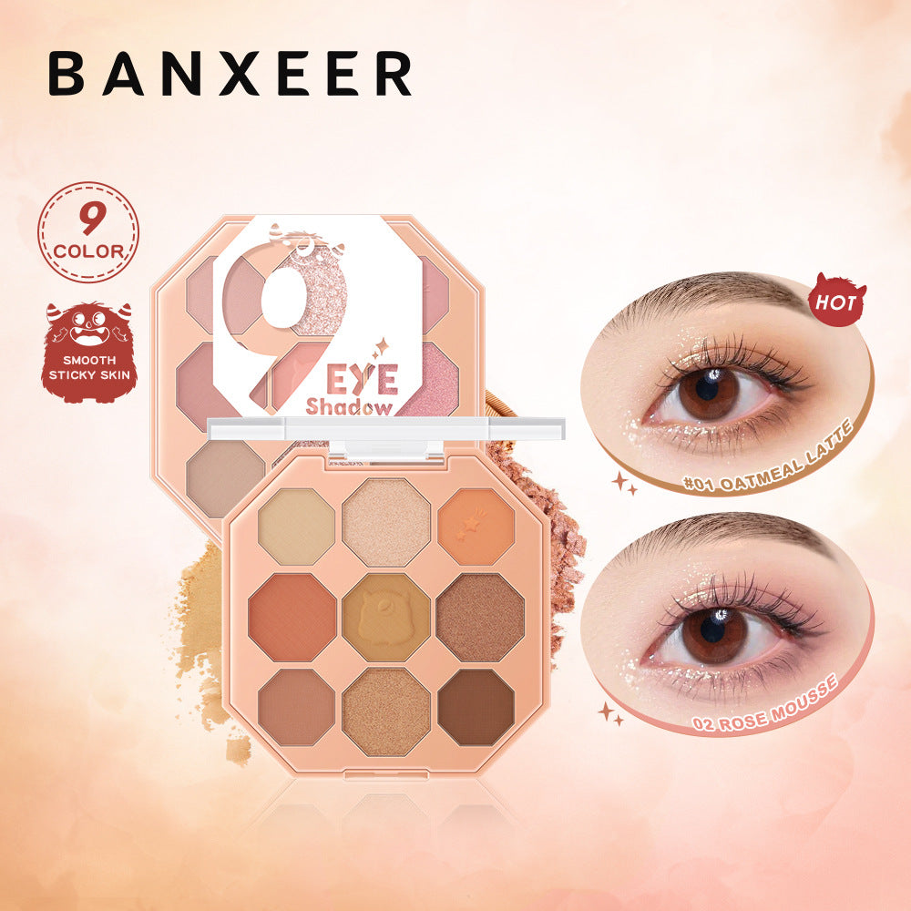 BANXEER Nine Color Eye Shadow Disk - Shimmering Shades