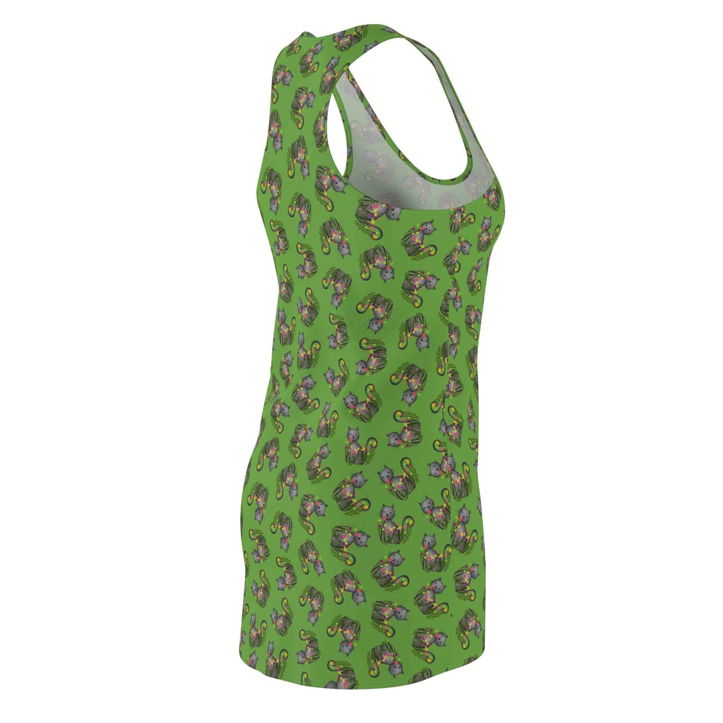 Green WhimsiCat Racerback Dress – Playful Athletic Style