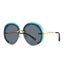 Fashion Oversized Rimless Round Sunglasses Women Clear Ocean Gradient Lens Shades - Korvel
