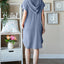 Full Size Ribbed Short Sleeve Hooded Dress