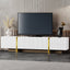 Luxury Fluted TV Stand for TVs Up to 80'', Modern Entertainment Center with Storage Cabinets & Drawer White - Korvel