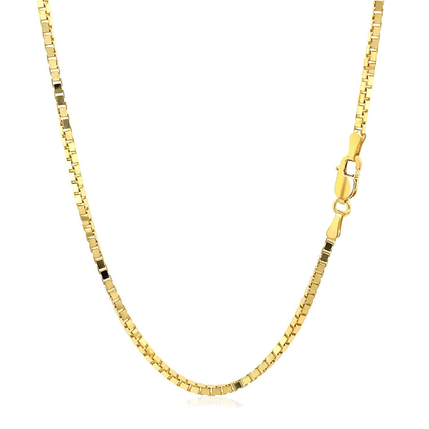 Cadena de Caja Semi Sólida de Oro Amarillo de 14k - 1.6mm