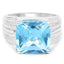 7.50 Carat Genuine Swiss Blue Topaz Sterling Silver Ring
