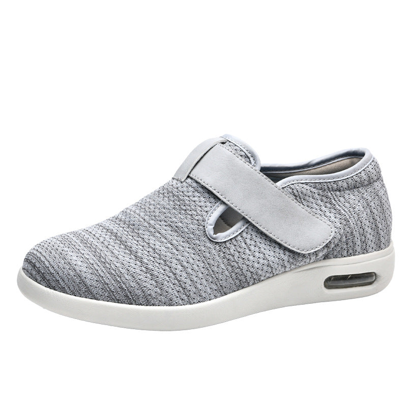 Summer and autumn styles with added fat and widened elderly shoes healthy walking and casual shoes for women easy to put on and take off adjustable shoes - Korvel