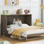 Queen Size Murphy Bed with Built-In Charging Station  Antique Grey - Korvel