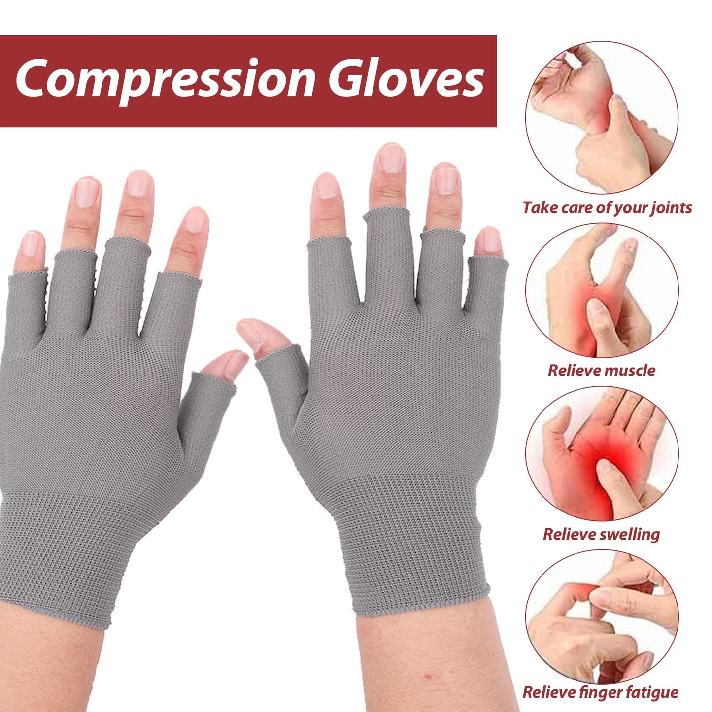 Joint Compression Gloves Relieve Hand Wrist Stiffness Thumb Joint Soreness Swelling Wrist Gloves - Korvel