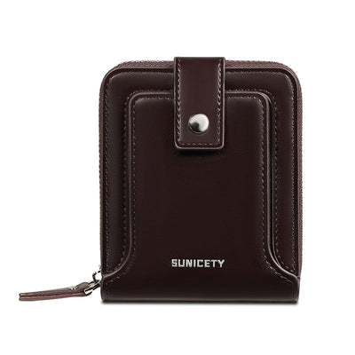Billetera Vintage con Cierre RFID Antirrobo para Hombres