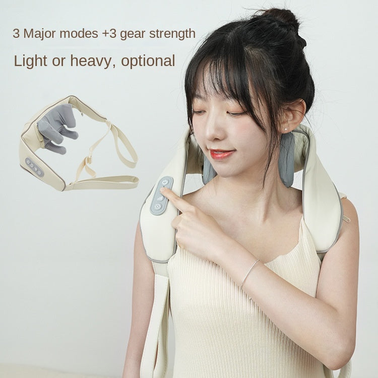 Shoulder and neck massage apparatus trapezius massager neck shoulder and neck neck protector hot compress knead shoulder and neck massage shawl - Korvel