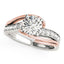 14k White and Rose Gold Bypass Shank Diamond Engagement Ring