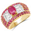 4.23 Carat Ruby and White Topaz Sterling Silver Ring