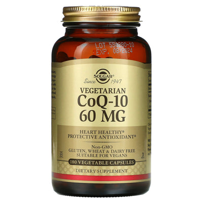Solgar CoQ-10, 60 Mg, Vegetarian Capsules - 180 Count