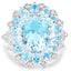 Bague en argent sterling avec topaze bleue et topaze blanche de 7,57 carats