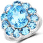Bague en argent sterling avec topaze bleue suisse de 8,77 carats